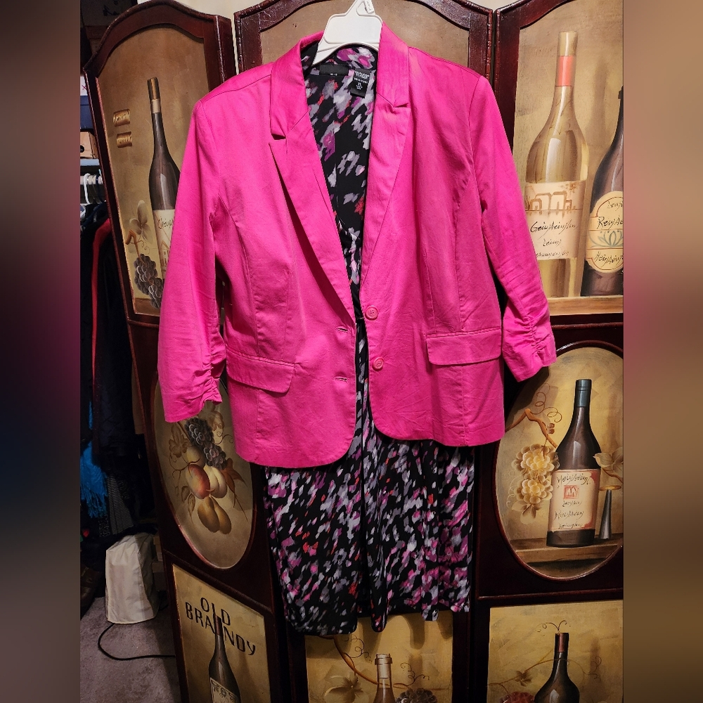 XL 3/4 length rouched sleeve blazer